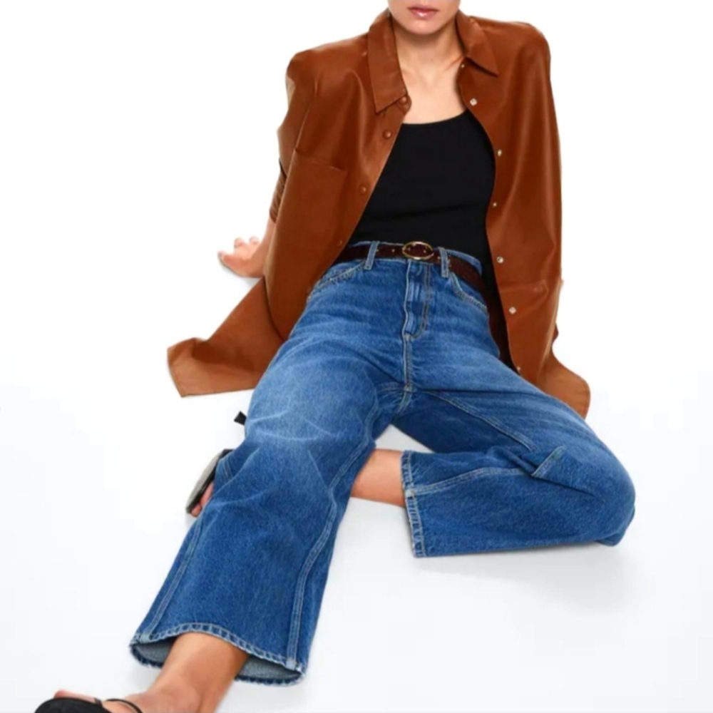 Mango Genuine Leather Jacket - Picture 4 of 14